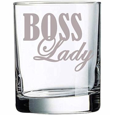Imagem de G070 Boss Lady Rocks Glass Copo Highball, Esposa, Esposa, Namorada, Avo, Avo, Presente de Dia das Maes. Vidro 300ml