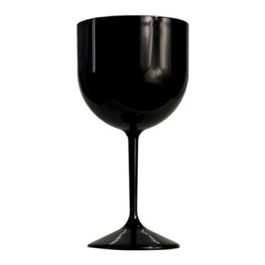 Imagem de 12 Taças De Acrílico Gin Sólida Preto 450 Ml Festas Drinks