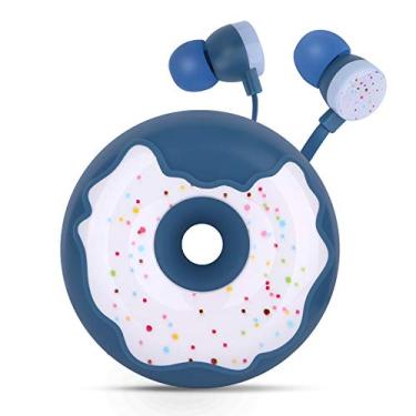 Imagem de QearFun Donut fones de ouvido para crianças, fones de ouvido bonitos e intra-auriculares, presente com fio para meninas e meninos com microfone e estojo de armazenamento adorável para fones de ouvido