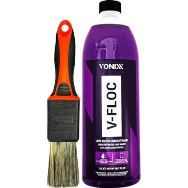Imagem de Shampoo Concentrado Neutro V-floc 1,5L Vonixx + Pincel Retrátil Ajustável Externo Kers Limpeza detalhada em Geral…