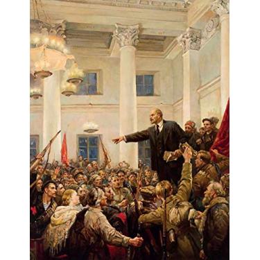 Imagem de Lenin Proclama Poder Soviético de Vladimir Serov - 50x65 - Tela Canvas Para Quadro