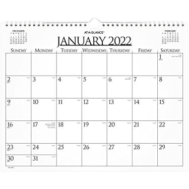 Imagem de Calendário mensal de parede 2022 da AT-A-GLANCE, 38,1 cm x 30,5 cm, médio, encadernação espiral (997-1)