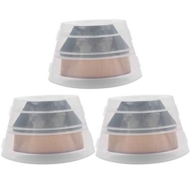 Imagem de Pincéis de maquiagem portáteis 3pcs pincéis de base líquida de maquiagem pincéis de blush planos cosméticos pincéis cosméticos para meninas mulheres polimento, pontilhado, corretivo (Preto)