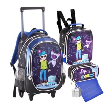 Imagem de Kit Mochila Infantil Rodinha Vídeo Game Pk Xd Com Lancheira E Estojo