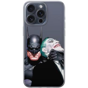 Imagem de ERT GROUP Capa de celular para iPhone 15 PRO MAX Original e oficialmente licenciada DC padrão Batman & Coringa 001 perfeitamente adaptada à forma do celular, parcialmente transparente
