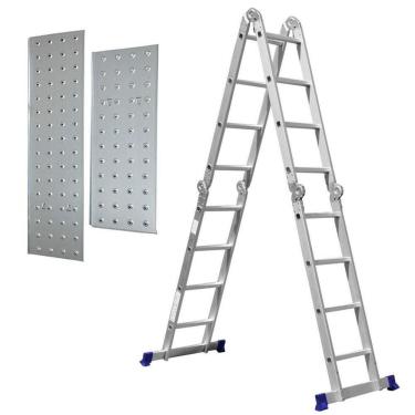 Imagem de Escada Multifuncional 4X4 Plataforma 16 Degraus 5134 - Mor