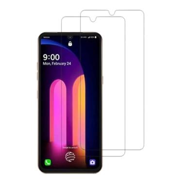 Imagem de UPONEW [Pacote com 2 protetores de tela de vidro temperado transparente HD sem bolhas para LG V60 ThinQ 5G 2020 LG V600