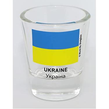 Imagem de Copo de shot com bandeira da Ucrânia (100% dos lucros das vendas serão doados para instituições de caridade de apoio à Ucrânia!)
