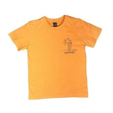Imagem de Conjunto de Roupa Infantil Camiseta e Bermuda Jaquard - Laranja-Masculino