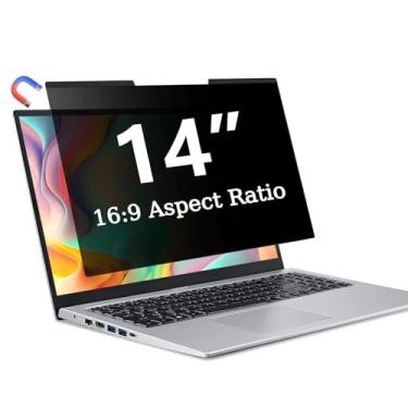Imagem de ZOEGAA Tela magnética de privacidade para laptop de 35,5 cm, compatível com HP Dell Xps, Acer, Asus, Samsung, Lenovo ThinkPad, para tela de privacidade de laptop com tela widescreen removível 16:9 e