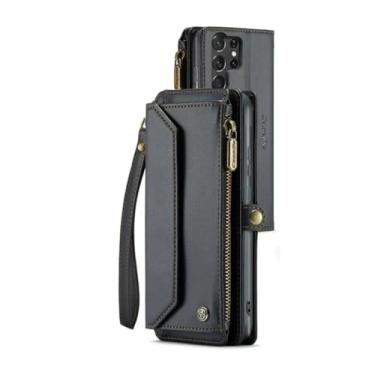 Imagem de Capa carteira crossbody para samsung galaxy s24 s23 s21 s20 fe s22 ultra plus a54 a53 a52s a52 a34 a33 a25 a23 a22 a14, preto, para galaxy s21