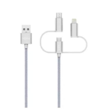 Imagem de Cabo 3 Em 1: Usb, Usb C E Micro Usb 1 Metros Dados Celular - A.R Varie