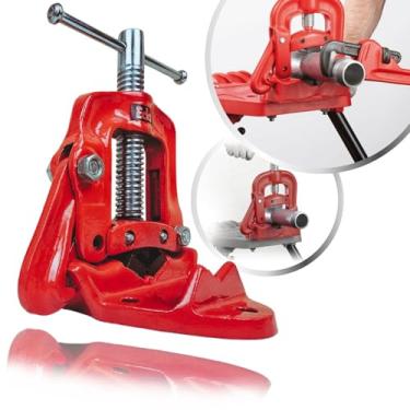 Imagem de Torno Encanador Morsa Fixa Bancada 2 Pol Tubo Cano N°2 Resistente Corte Rosqueamento Mordaça 55mm Oficina