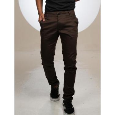 Imagem de Calças Sport Fino Skinny Masculina Bolso Faca - Next Jeans, Chocolate,