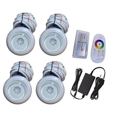 Imagem de Refletor 4 Led Luminaria RGB Iluminação Piscina 6w Veico