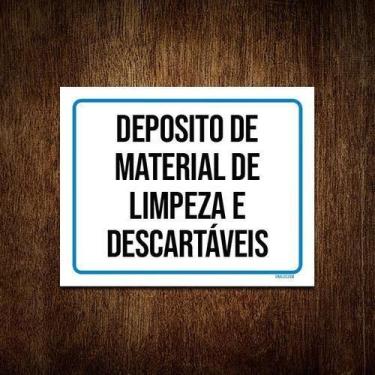 Imagem de Placa Deposito Material Limpeza Descartáveis 18X23 - Sinalizo