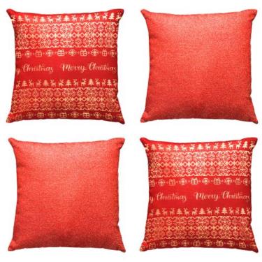 Imagem de Kit 4 Capas de Almofada de Natal Natalina Decorativas 45 x 45 - Millen