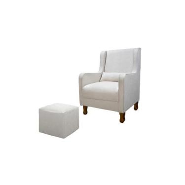 Imagem de Poltrona Amamentação Sophia c/Puff Reto Boucle Bege - Montanaris Decor