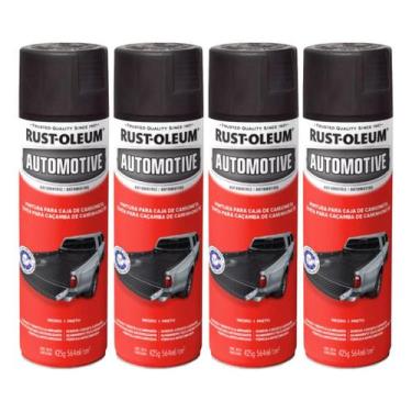Imagem de Kit 4 Renova Caçamba Camionete Rust Oleum Tinta Spray Preto