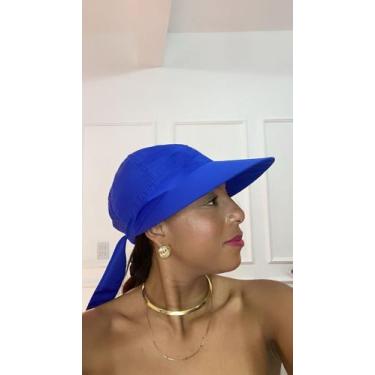 Imagem de Chapéu Viseira Tactel Aba Larga Moda Feminina Verão Fashion Praia Vôle