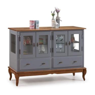 Imagem de Buffet Aparador 4 Portas 2 Gavetas Prateleiras em Vidro 60510 Linz Móv