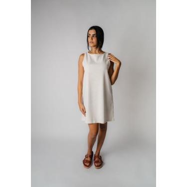 Imagem de Vestido Natural Visco Linho Le Julie, Off white, G