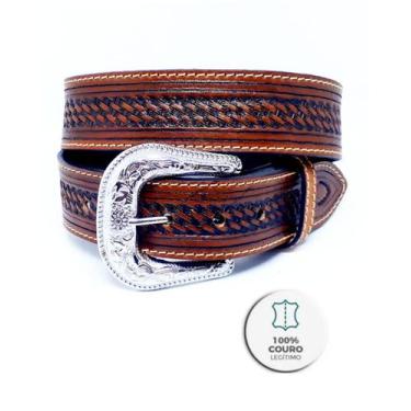 Imagem de R-110 - Cinto De Couro Country Entalhado - CINTOS RANGER, Café, 85