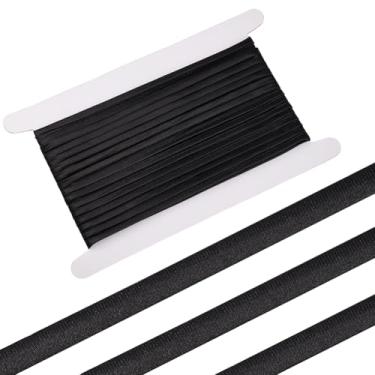 Imagem de BENECREAT Cinta de espartilho de cetim preto de 10,94 metros, espartilho de 1/4 de polegada de largura, alças de amarrar nas costas, espartilho de casamento ajustável, fita de cetim para acessórios de