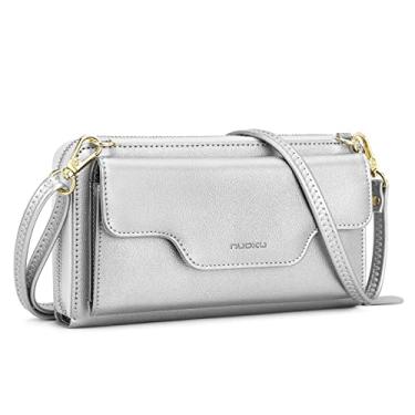 Imagem de nuoku Bolsas de ombro femininas pequenas, bolsas de mão para mulheres com porta-cartão de crédito, 5 - Prata