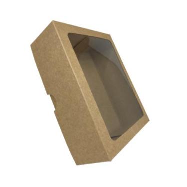 Imagem de Caixa Para Presente Kraft Com Visor - 14x11x5 - 10 Unidades - Salvo Em