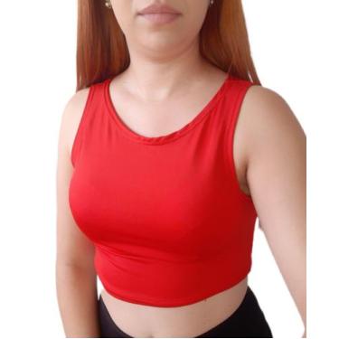 Imagem de Atacado kit com 6 cropped regata básico liso top fitness sem bojo - DE