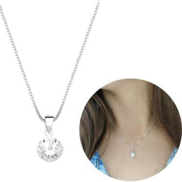Imagem de Colar chocker com ponto de luz 6mm prata 925 legítima pura 40cm - Morg