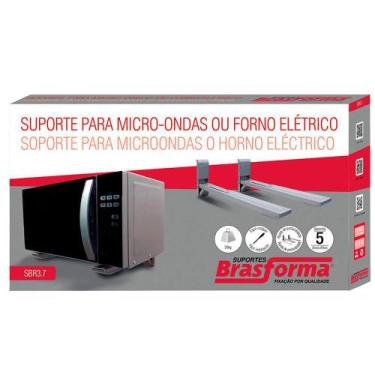 Imagem de Suporte para Microondas e Forno de Parede - Prata - Brasforma