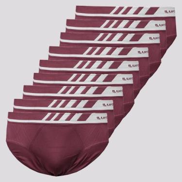 Imagem de Kit 9 Cuecas Slip Lupo Microfibra Sem Costura Bordô, M