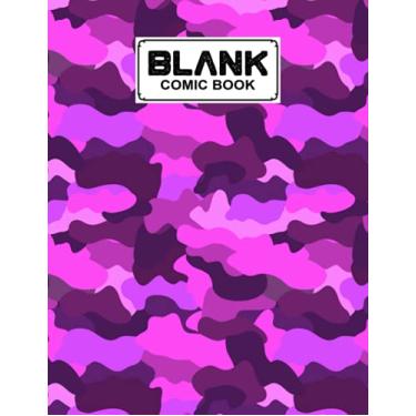 Imagem de Blank Comic Book: Camo Print Cover, Create Your Own Story, Journal, Notebook, Sketchbook for Kids and Adults, 120 Pages - Size 8.5" x 11" Notebook by Emanuel Wilke