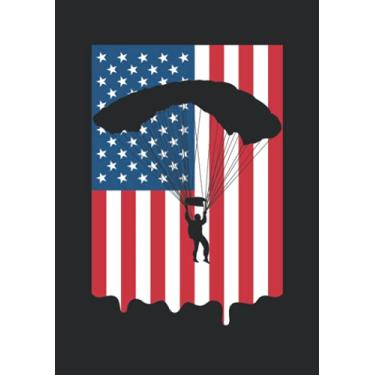 Imagem de Notizbuch A5 kariert mit Softcover Design: Skydiver Amerika USA Fallschirm Skydiver Fallschirmspringer: 120 karierte DIN A5 Seiten