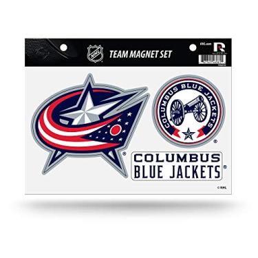 Imagem de Rico Industries NHL Columbus Blue Jackets Conjunto de lençóis com ímã de equipe cortado, 21,5 x 28 cm