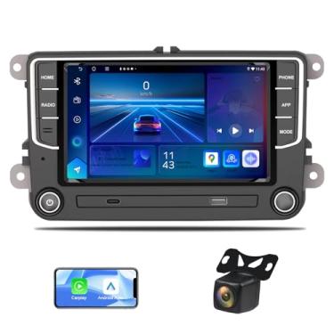 Imagem de DVRMEDIA Estéreo automotivo 4+64G para Volkswagen Jetta Passat Beetle Tiguan Polo Golf CC Skoda, rádio veicular com tela sensível ao toque de 17 cm com Carplay Android Auto, VW Stereo com câmera de