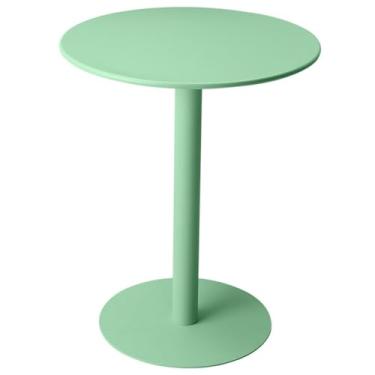 Imagem de Mesas de bar para bistrô, mesa de bar redonda e pub, mesa de coquetel circular em pé com topo de ferro, adequada para sala de estar, restaurante