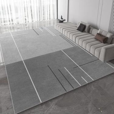 Imagem de Tapete cinza claro, luxuoso, com listras geométricas, para sala de estar, tapetes decorativos de tamanho grande, confortáveis, fáceis de limpar, para quarto, AX011, J, 200 x 300 cm