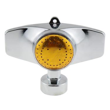Imagem de E-outstanding Aspersor de mancha de metal de liga de zinco, cabeça de aspersão com padrão de círculo quadrado para pequenas áreas, jardins e jardins 360 graus, 80 x 105 mm