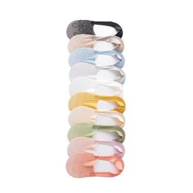 Imagem de chanstore 3 pares - Meias femininas finas para primavera e verão, malha antiderrapante, respirável, invisível, rosa claro