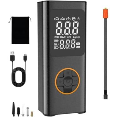 Imagem de Bomba Ar Portátil Calibrador Encher Pneu Carro Bike Moto USB/C Mini Compressor