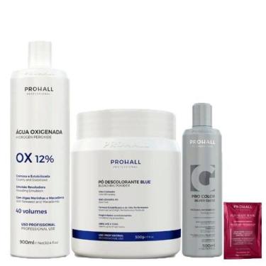 Imagem de Kit Ox 40 Pó Descolorante Azul e Matizador Silver Prohall