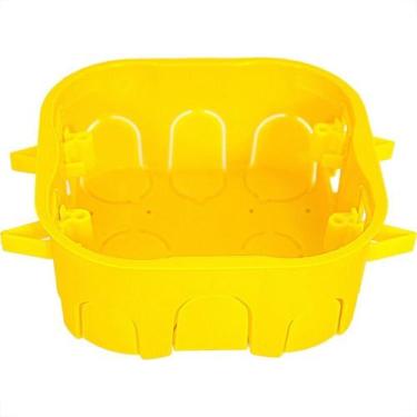 Imagem de Caixinha Luz Plastica 4X4 Mondiale Amarela Drywal 6000 - Kit C/10