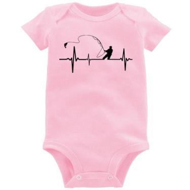 Imagem de Body Bebê Pescador Batimentos Cardíacos - Foca na Moda, Rosa bebê, M