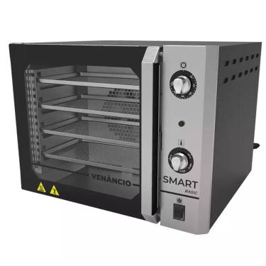 Imagem de Forno Industrial Elétrico Convector Venâncio Smart Basic 4 Esteiras Galvanizado Preto 127V FCSB4E