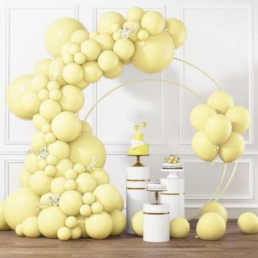 Imagem de Conjunto de 105 Balões de Látex Amarelo Pastel RUBFAC - com Fita e Col