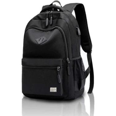 Imagem de Mochila Escolar Impermeável com Porta USB - Vermelha