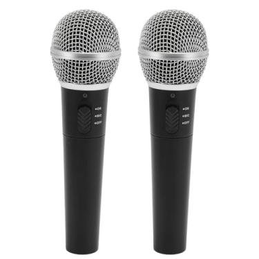 Imagem de Microfone Sem Fio, Microfone de Bobina Dinâmica Dupla Portátil Com Receptor e Cabo XLR para karaokê, Desempenho de Palco, Entretenimento Doméstico